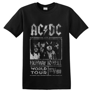 เสื้อยืดแขนสั้นAC /DC - &amp;#39;Highway To Hell World Tour เสื้อยืดS-5XL