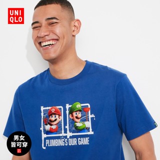 Uniqlo เสื้อยืดแขนสั้น พิมพ์ลาย Mario MOVIE สําหรับผู้ชาย และผู้หญิง