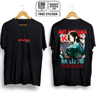 เสื้อยืด พิมพ์ลายอนิเมะ MIO AKIYAMA K-ON HO KAGO TIME YOKO HIKASA MIO SENPAI CHAN WAIFU ANIME MANGA YUI HIRASAWA CHAN WA