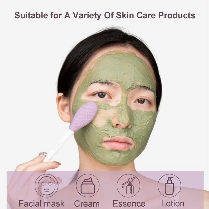 2 In 1 แปรงมาสก์หน้า แบบสองหัว / ทําความสะอาดมาสก์หน้า ใช้ซิลิโคน ที่ขูด / แต่งหน้าทุกวัน แปรงขัดผิวหน้า - รูปที่ 2