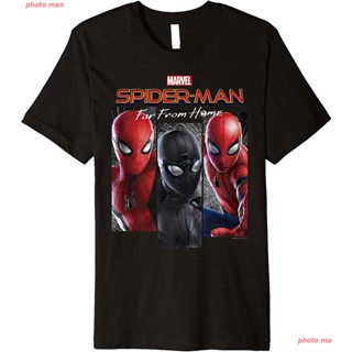 เสื้อยืดแขนสั้นสไปเดอร์แมน เสื้อยืดผู้หญิง Spider-Man Marvel Spider-Man Far From Home Suit Panel Logo Premium T-Shirt wo