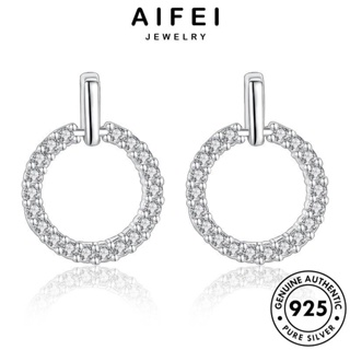 AIFEI JEWELRY หนีบ มอยส์ซาไนท์ไดมอนด์ แฟชั่น แท้ บุคลิกภาพกลม ต้นฉบับ เครื่องประดับ Silver ผู้หญิง 925 ห่วง เงิน เครื่องประดับ ตุ้มหู เกาหลี ต่างหู E150