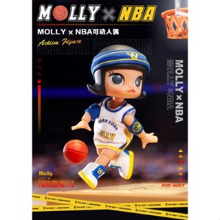 ฟิกเกอร์ POPMART Molly x NBA BJD Mystery Box ของเล่นสําหรับเด็ก