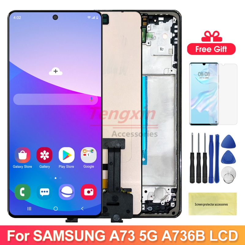 Super AMOLED A73 5G หน้าจอสําหรับ Samsung Galaxy A73 5G A736 A736B A736B/DS จอแสดงผล LCD Touch Scree
