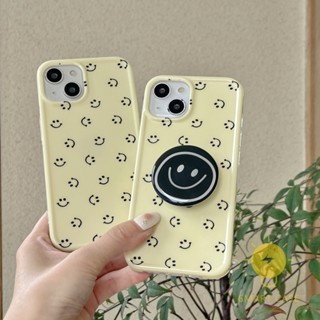 For เคสไอโฟน 14 Pro Max [Smile Pop Grip] เคส Phone Case For iPhone 14 Pro Max Plus 13 12 Mini 11 For เคสไอโฟน11 Ins Korean Style Retro Classic Couple Shockproof Protective TPU Cover Shell