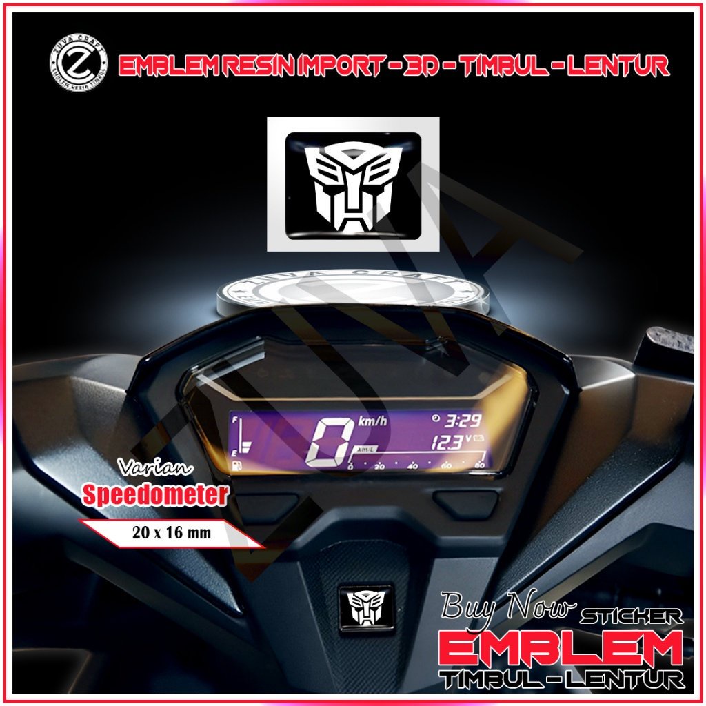 HONDA SPEEDOMETER EMBLEM AUTOBOT โลโก้ RAISED สติ๊กเกอร์อุปกรณ์เสริมรถจักรยานยนต์ SPEEDOMETER สติ๊กเกอร์