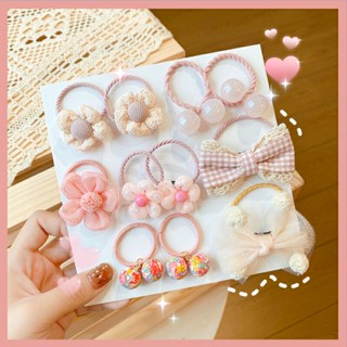 10 ชิ้น ดอกไม้ โบว์ ยางรัดผมเด็ก น่ารัก ยืดหยุ่น เด็กผู้หญิง ยางรัดผม Scrunchies เด็ก อุปกรณ์ผม