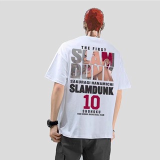 เสื้อยืดแขนสั้นลําลอง คอกลม พิมพ์ลาย Sakuragi Hanamichi Rukawa Kaede ขนาดใหญ่ สําหรับผู้ชาย