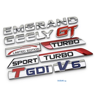 สติกเกอร์โลหะ ลายตัวอักษร Emgrand Limited Edition GT Turbo TGDI V6 สําหรับติดตกแต่งรถยนต์