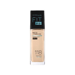 Maybelline เมย์เบลลีน ฟิตมี แมท แอนด์ พอร์เลส ฟาวเดชั่น 30 มล. #118 Light Beige