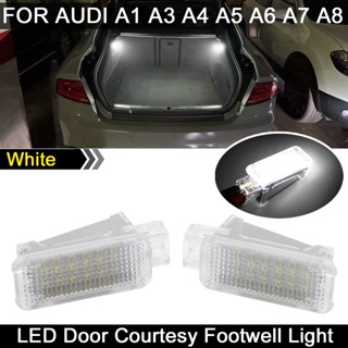 กล่องโคมไฟ LED ติดประตูรถยนต์ สําหรับ Audi A1 A3 A4 S4 RS4 A5 A6 A7 A8 Q5 Q7 TT R8 2 ชิ้น