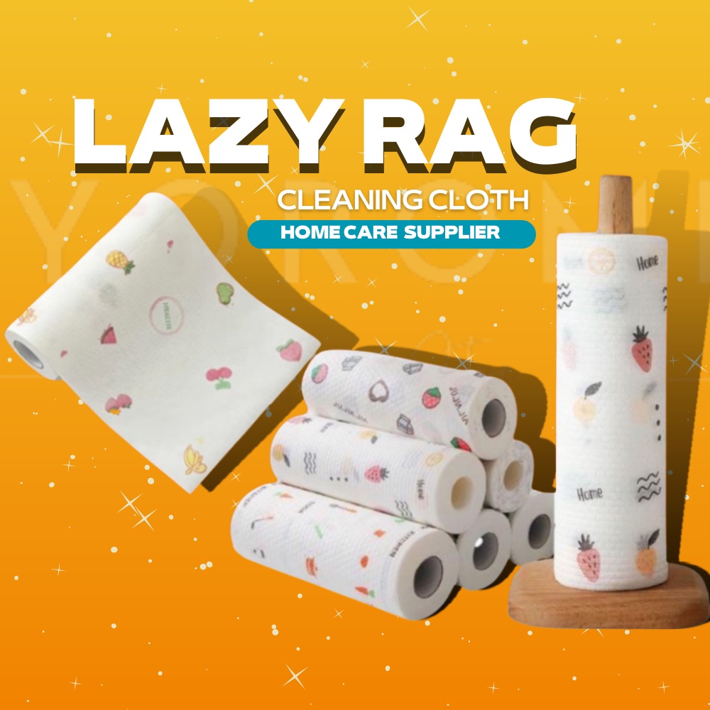 ม้วนเดียว 50 ชิ้น ขี้เกียจ ขี้เกียจ ผ้าขนหนู ครัว ซักแห้ง ผ้าเช็ดจาน กระดาษเช็ดจาน tisu dapur Kain dapur