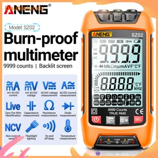 มัลติมิเตอร์ดิจิทัล Led Rms Ncv นับตัวเก็บประจุอัตโนมัติ 9999 (สีส้ม)