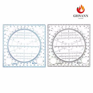 GIOVANNI Students Springhall Angle Construction Scale Geometric Drawing Template Multifunctional Drawing Ruler Art Design Ruler Stereo Template Geometric Function 3D Figure Ruler School Accessories Arc Shape Circle Maker Drawing Ruler/Multicolor