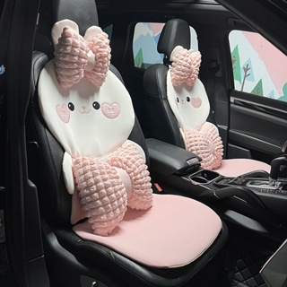 New Puff Grid Automotive Headrest Lumbar Pillow Comfortable Fatigue Relief Car Seat Neck Pillow Pillow Four Seasons Universal Car Universal Car headrests Waist Pillow  Car interior accessories