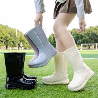 รองเท้ากันฝนผู้ใหญ่ ป้องกันการลื่นไถล ทนต่อการสึกหรอ หนาขึ้น กันน้ำ งาน Rain boots รองเท้ากันฝน ผู้หญิง