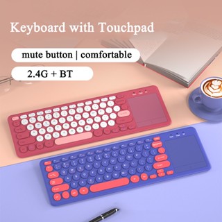 Jomaa คีย์บอร์ดบลูทูธไร้สาย 2.4G พร้อมทัชแพด เสียงเงียบ สําหรับ PC Pad Aple แล็ปท็อป แท็บเล็ต