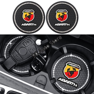 แผ่นรองแก้วน้ํา กันลื่น ประดับเพชร อุปกรณ์เสริม สําหรับ Abarth 500 695 124Spider Fiat500 2 ชิ้น