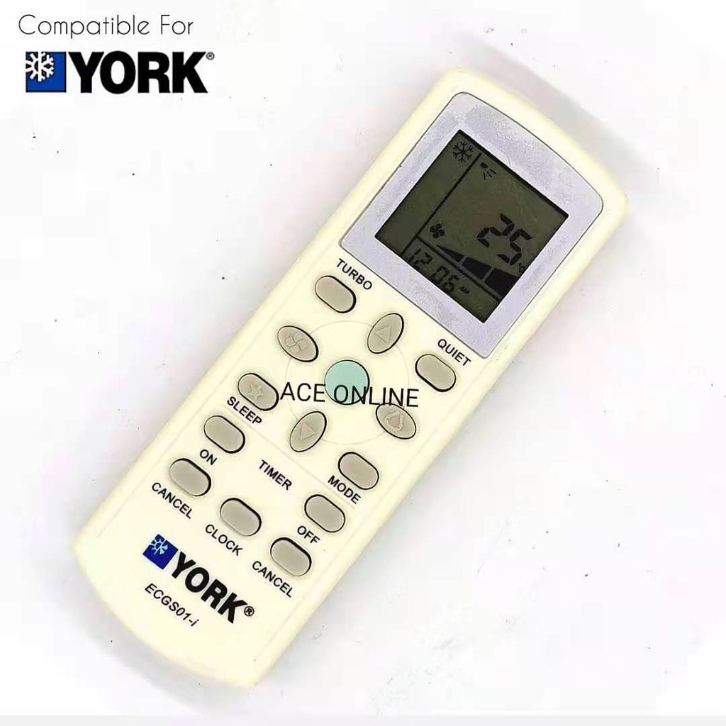 YORK AIR CONDITIONER รีโมทคอนโทรล (ECGS01-i)
