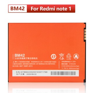 BM42เปลี่ยนแบตเตอรี่สำหรับ Xiaomi Redmi หมายเหตุ1 Redrice Note1โทรศัพท์แบตเตอรี่3200MAh