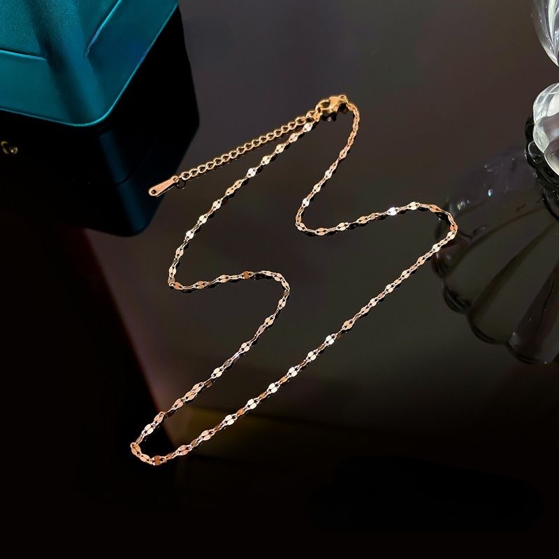 สร้อยคอโซ่ เหล็กไทเทเนียม ชุบทอง 18K หรูหรา diy - รูปที่ 5