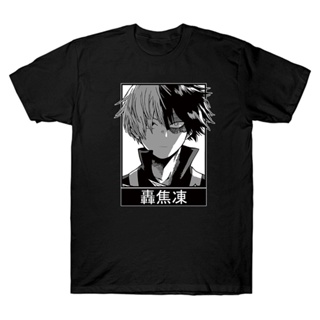 anime tee เสื้อยืดพิมพ์ลายการ์ตูน My Hero Academia Shoto Todoroki สไตล์ญี่ปุ่นสําหรับผู้ชาย