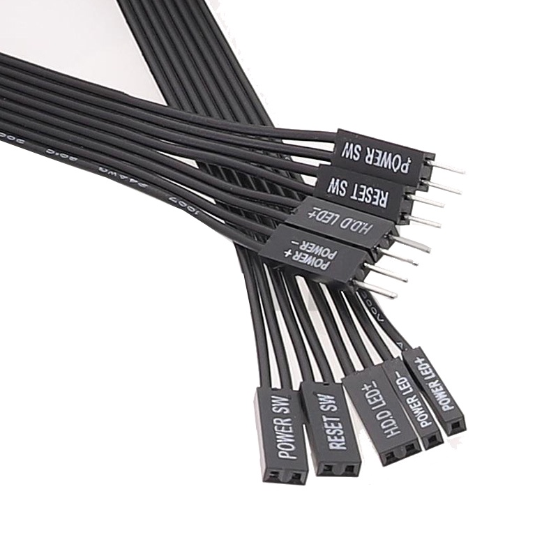 เมนบอร์ด HDD LED + LED - Reset Power SW Cable Start Switch Dupont Male To Female I/O Jumper Cable