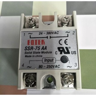 Solid state Relay SSR-75AA in80-250vac out24-380vac Fotek โซริดสเตรทรีเลย์ สินค้าพร้อมจัดส่ง