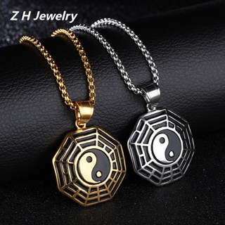 [Z H Jewelry] สร้อยคอสเตนเลส ไทเทเนียม จี้เข็มทิศ บากัว สไตล์ฮิปฮอป พังก์ร็อค เครื่องประดับแฟชั่น สําหรับผู้ชาย และผู้หญิง