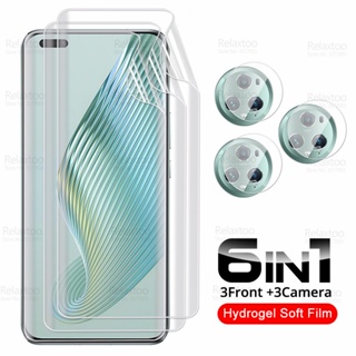 6in1 ฟิล์มไฮโดรเจลนิ่ม กันรอยหน้าจอกล้อง สําหรับ Honor Magic5 Pro Hnor Honr Magic 5 Pro 5Pro Magic5Pro 5G PGT-AN10