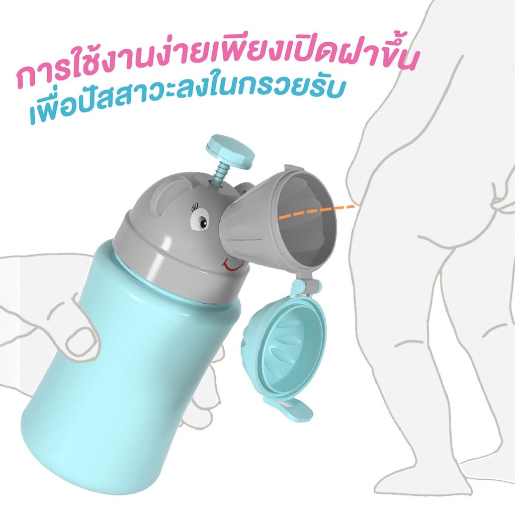 🔥⚡ถูกที่สุด🔥⚡ กระบอกรองปัสสาวะพกพา สำหรับเด็กรูปช้างน้อย แบบพกพา กระบอกปัสวะเด็ก ชาย/หญิง - รูปที่ 3