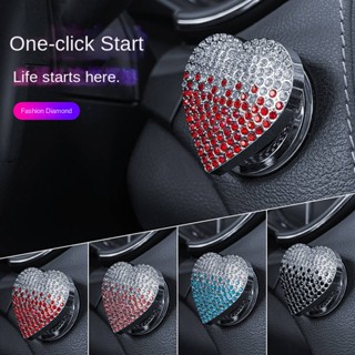 Car One-Click Start Decorative Sticker Fashion Creative Car Interior Retrofitting Ignition Switch Diamond-Embedded Decorative Ring Cute Lady Car decoration