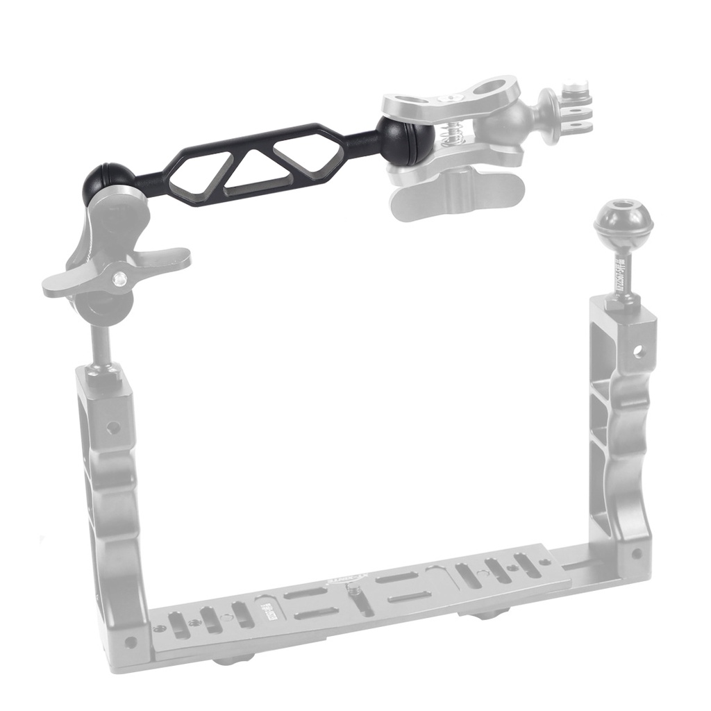 Feichao แขนไฟดําน้ํา CNC อลูมิเนียม หัวบอล 1 นิ้ว ยาว 15 ซม. สําหรับกล้อง Gopro 11 10 9 8 7 6