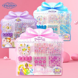 Disney Princess Childrens Nail Sticker Set Shiny Nail Sticker Diamond Sticker Childrens Dressing Toys(8)