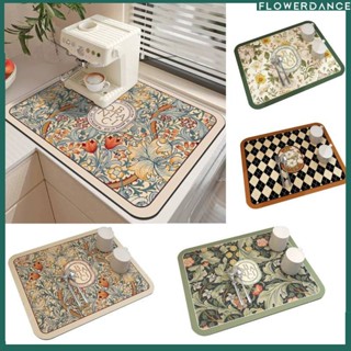 Creative Kitchen Drying Pad Water Absorbent Coffee Machine Mat Quick Drying Drain Mats Pot Insulation Mat Bar Coaster Flower