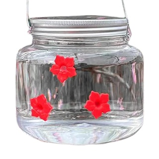 475ml Garden Plastic Durable Large Capacity Flower Design For Outdoors Hanging With Three Ports Hummingbird Feeder