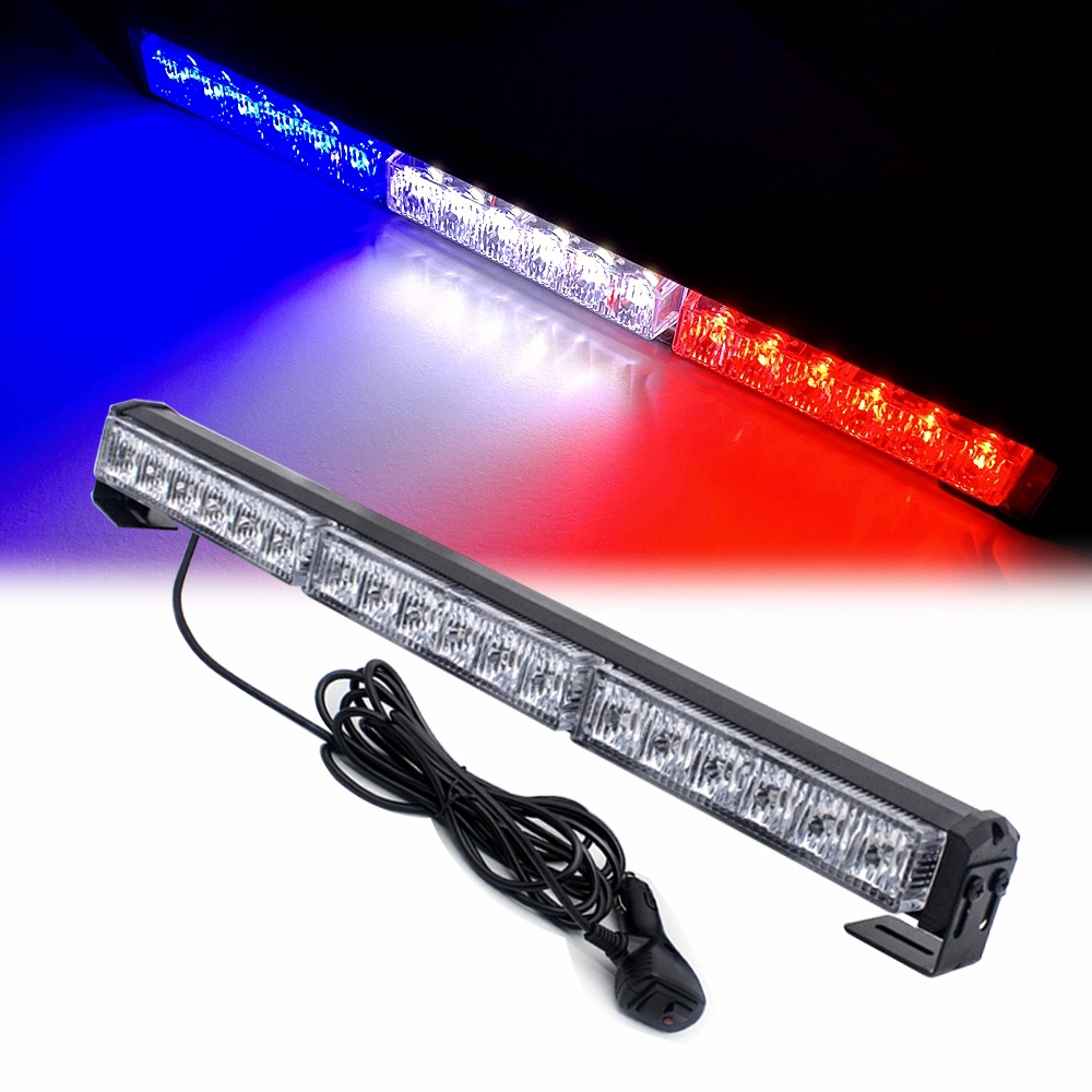 18led รถบรรทุก Fireman ตํารวจ LED ฉุกเฉิน Strobe ไฟเตือนบาร์สีแดงสีฟ้าสีเหลืองกระพริบสัญญาณความปลอดภัยโคมไฟ Beacon 12-24V