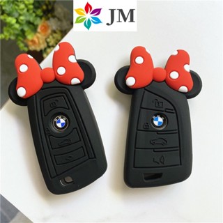 พร้อมส่ง เคสพวงกุญแจรถยนต์ ซิลิโคน ลายการ์ตูนโบว์น่ารัก สําหรับ [BMW] F30 BMW Series F10 F48 G01 320l