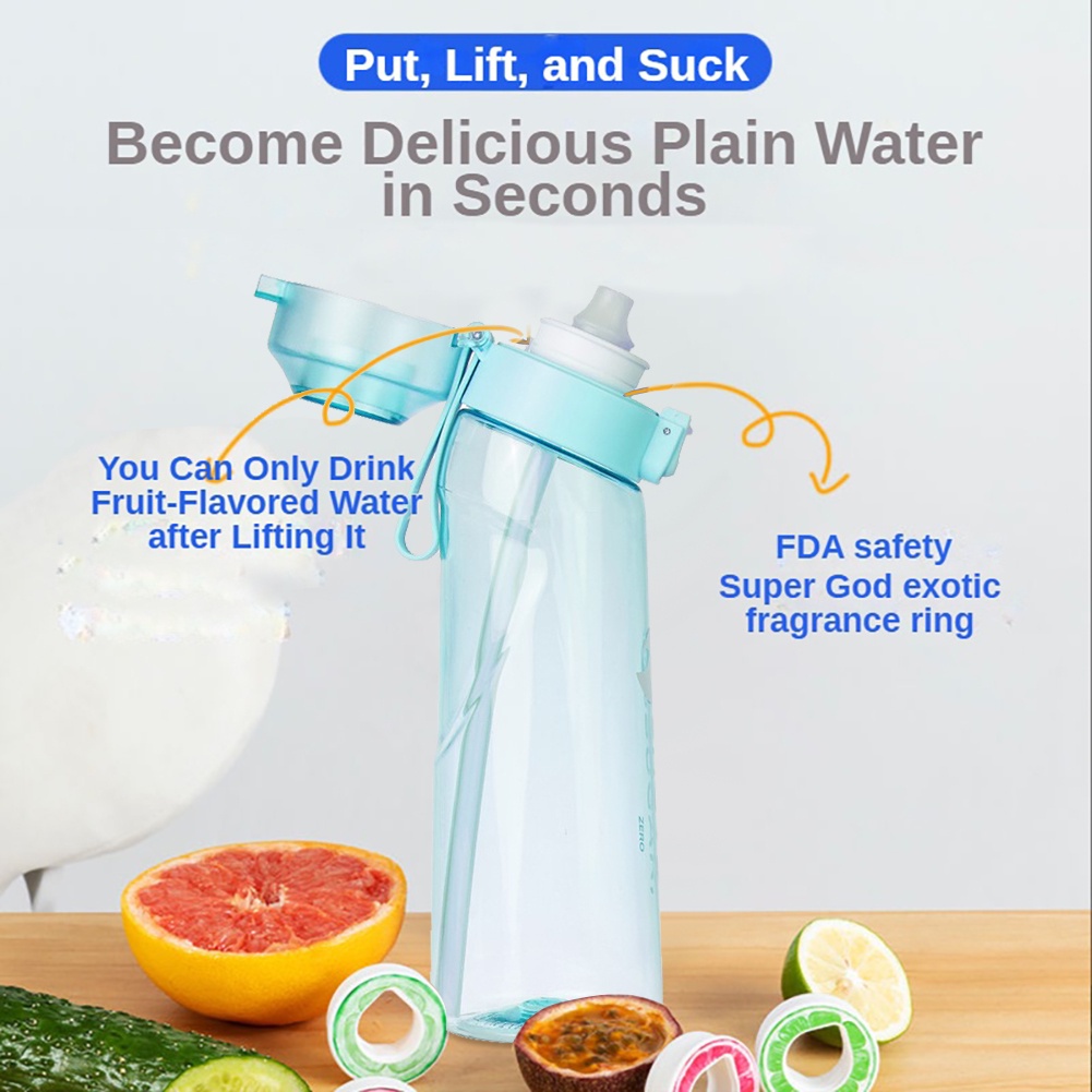 Air Up Water Bottle Water Cup 0น้ำตาลลดน้ำหนักขวดน้ำ100% กลิ่นหอมธรรมชาติที่มีฟรีรส Pod พลาสติกออกกำลังกายกีฬาขวดน้ำถ้วยด้วยฟาง Yunni