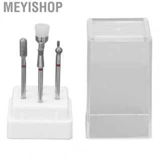 Meyishop Nail Drill Bits  Rotatable Rough Surface 7pcs Nail Grinding Head Set Different Shape with Storage Case for Girls for Salon