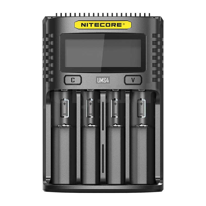 Nitecore UMS4 ที่ชาร์จแบตเตอรี่ USB หน้าจอ LCD สําหรับ 26650 18650 21700 UMS2 16340 18350