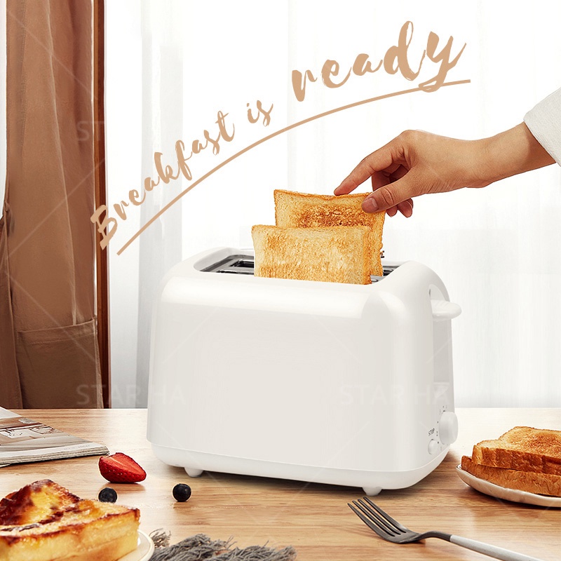 เครื่องใช้ไฟฟ้าขนาดเล็ก Simplus เครื่องปิ้งขนมปัง Toasters สำหรับใช้ในครัวเรือน เครื่องทำอาหารเช้าแบบมัลติฟังก์ชั่น2ชิ้น