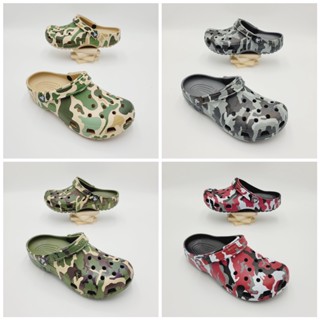 รองเท้าลำลองแฟชั่น สไตล์ Crocs Classic Printed Camo Clog