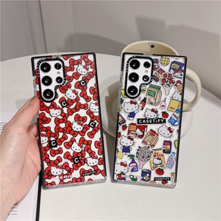 CASETIFY【Hello Kitty milk Flower】เคสโทรศัพท์มือถือแบบนิ่ม TPU ใส กันกระแทก ลายการ์ตูนน่ารัก สําหรับ Samsung Galaxy S23 Ultra Plus S22 Ultra S20 S21 Ultra Plus S20+