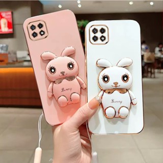 เคสโทรศัพท์มือถือ ลายกระต่ายอ้วนน้อยน่ารัก สามมิติ แฟชั่น สําหรับ Samsung Galaxy A72 A52s A52 A32 A22 A12