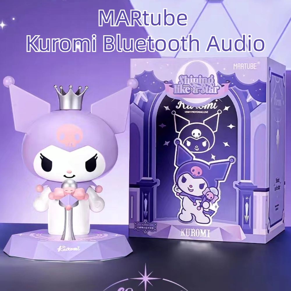 Martube Kuromi Audio ลําโพงไร้สาย คุณภาพสูง ขนาดเล็ก ของขวัญวันเกิด Kuromi 520 ลําโพงขนาดเล็กบลูทู ธ เครื่องเสียงภายในบ้านแบบพกพา เสียงการ์ตูนน่ารัก แสง แฟนสาว เครื่องประดับโต๊ะ ใหม่ ไมโครโฟนแม่เหล็ก ตุ๊กตาน่ารัก โคมไฟปะรํา ชาร์จ USB กล่องของขวัญ ตุ๊กตา