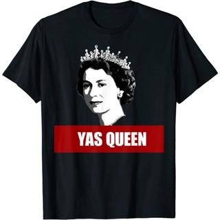 เสื้อยืดผ้าฝ้าย Queen Elizabeth II แขนสั้นระบายอากาศได้