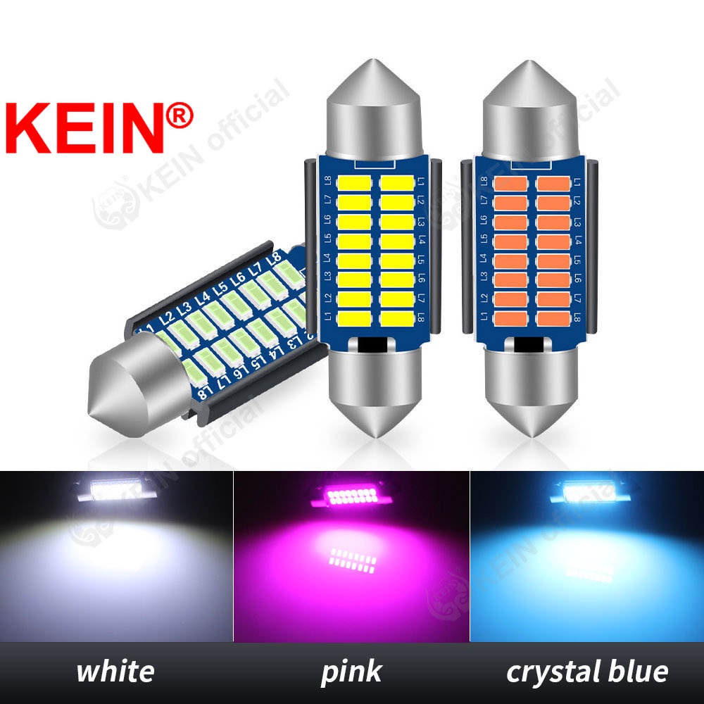 Kein 2PCS โคมไฟเพดานรถยนต์ Festoon Led C10W C3W C5W โดมภายในป้ายทะเบียนแผงอ่านส่วนประกอบหลอดไฟอัตโนมัติรถจักรยานยนต์ไฟ Led 16SMD 3014