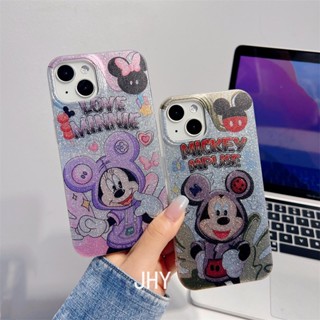 เคสโทรศัพท์มือถือ ลายการ์ตูนมิกกี้เมาส์ แต่งกลิตเตอร์ กันกระแทก สําหรับ IPhone 14 13 12 11 Pro Max 14Plus