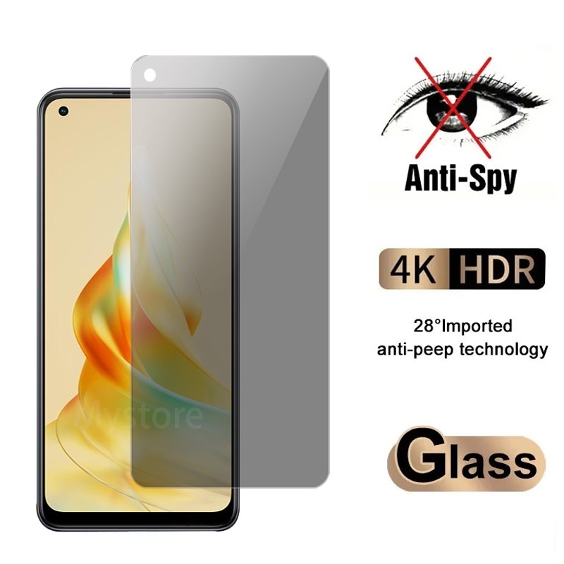 ป้องกันการสอดแนมความเป็นส่วนตัวกระจกนิรภัยใช้สำหรับ OPPO Find X8 Reno 14 13 13F 12F 11F 8T 8 8Z 7 7Z